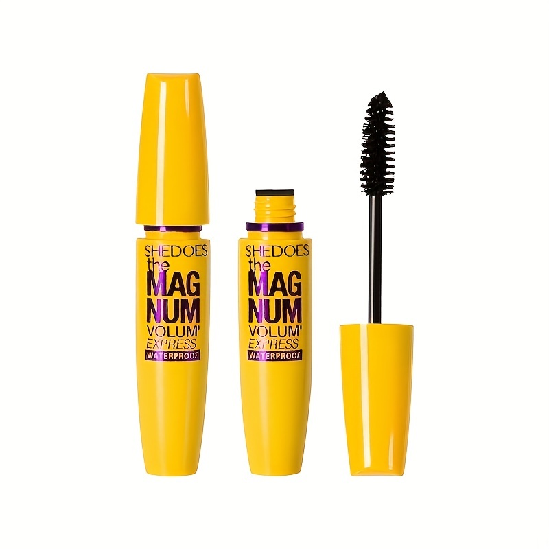 Rímel À Prova Dágua De Longa Volume E Curvatura De Vison Cílios Postiços-Amarelo Natural Duradouro N