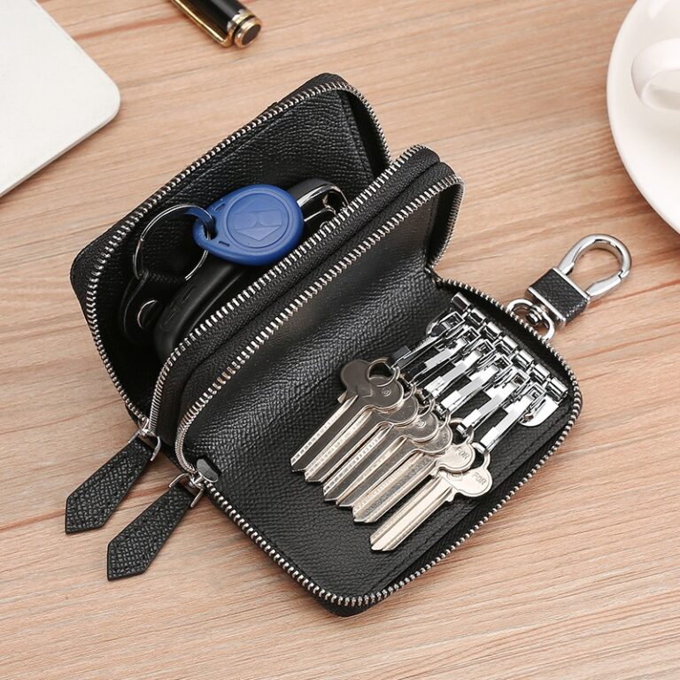 Novo estilo de couro genuíno caso chave Unisex du