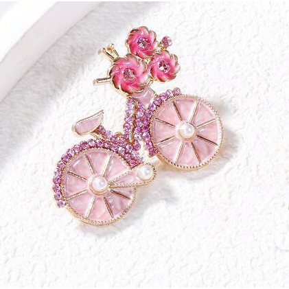 Broche de bicicleta rosa roupas fixas terno acess