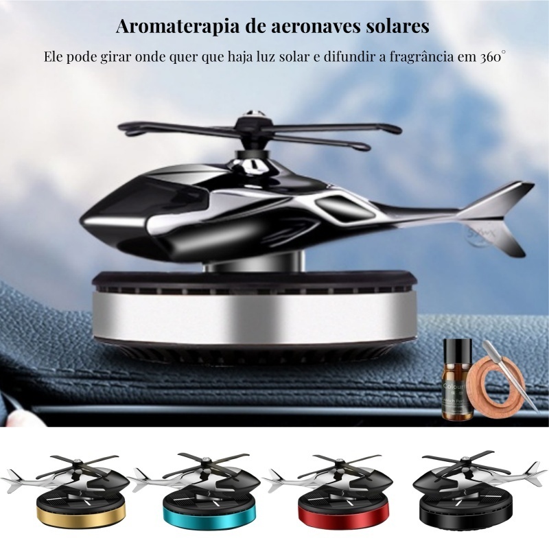 Cheirinho Para Carro Helicóptero Aromatizador Com Difusor Energia Solar Automático Perfume Aroma Pur