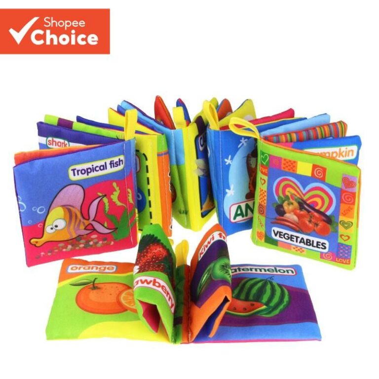 Livro De Pano Macio Para Bebê Com Chocalho Brinqu