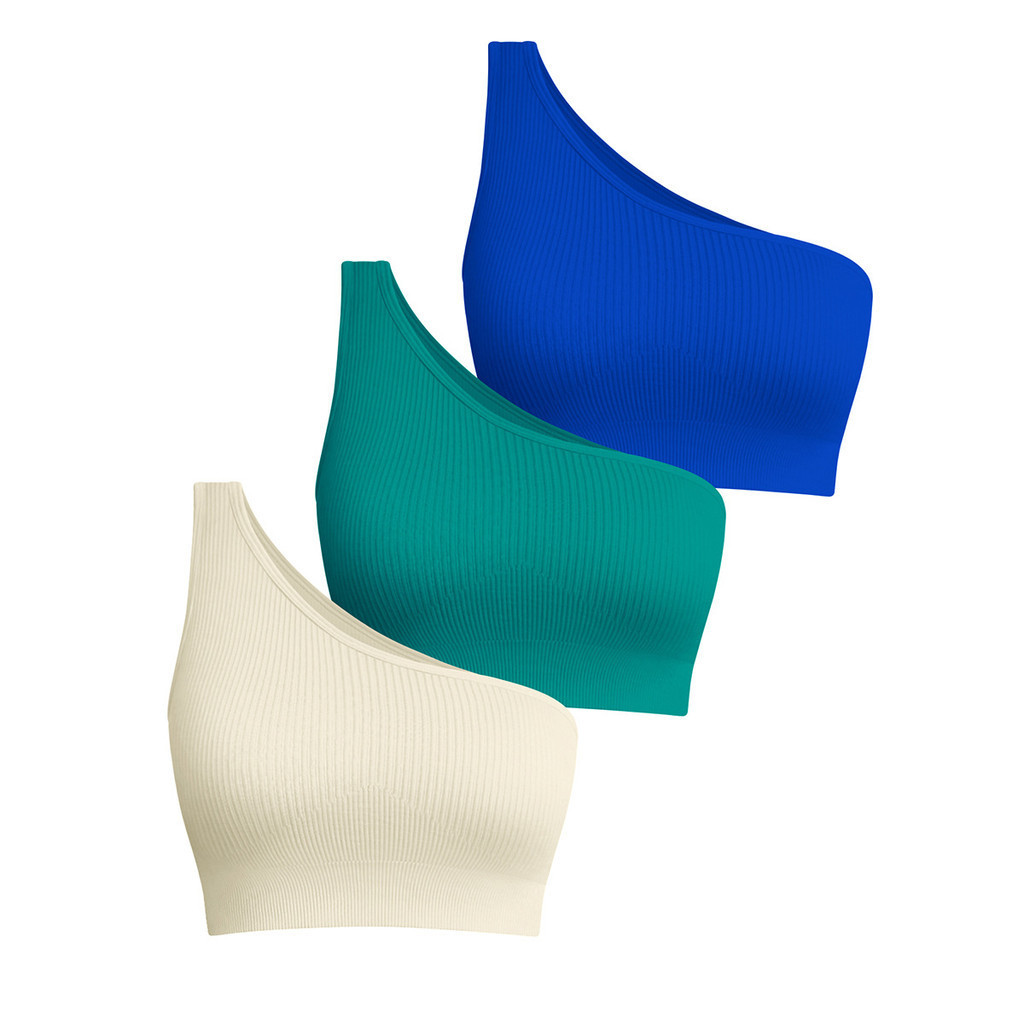 Topsports roupa interior esportiva Sexy sutiã esportivo de um ombro cropped magro correndo colete F