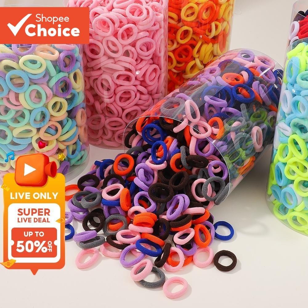 100 Peças Faixas De Cabelo Coloridas Para Meninas Macias Sem Emaranhados Suportes De Rabo De Cavalo