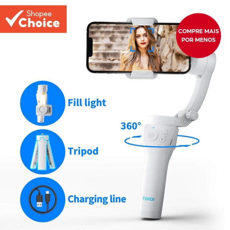 Estabilizador de Celular Gimbal Três Eixos Anti-V