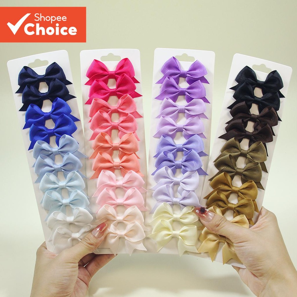 Grampos De Cabelo Com Laço De Fita De Gorgorão Para Crianças 10 Unidades/Conjunto Colorful Feitos À