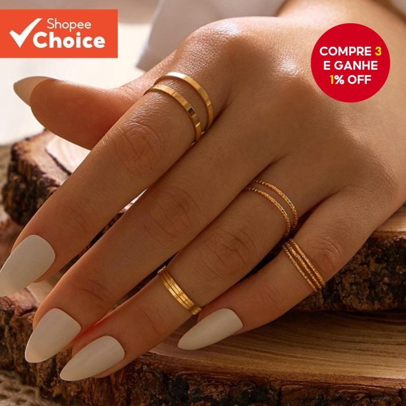 Conjunto De Anéis De Liga Moderna Com 10 Peças Junta Vintage Minimalistas Criativos Para Mulheres