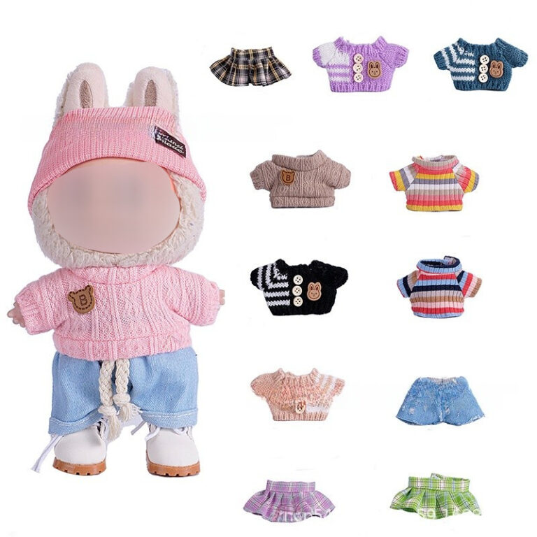 Acessórios de roupas Labubu, boneca Labubu de 17 
