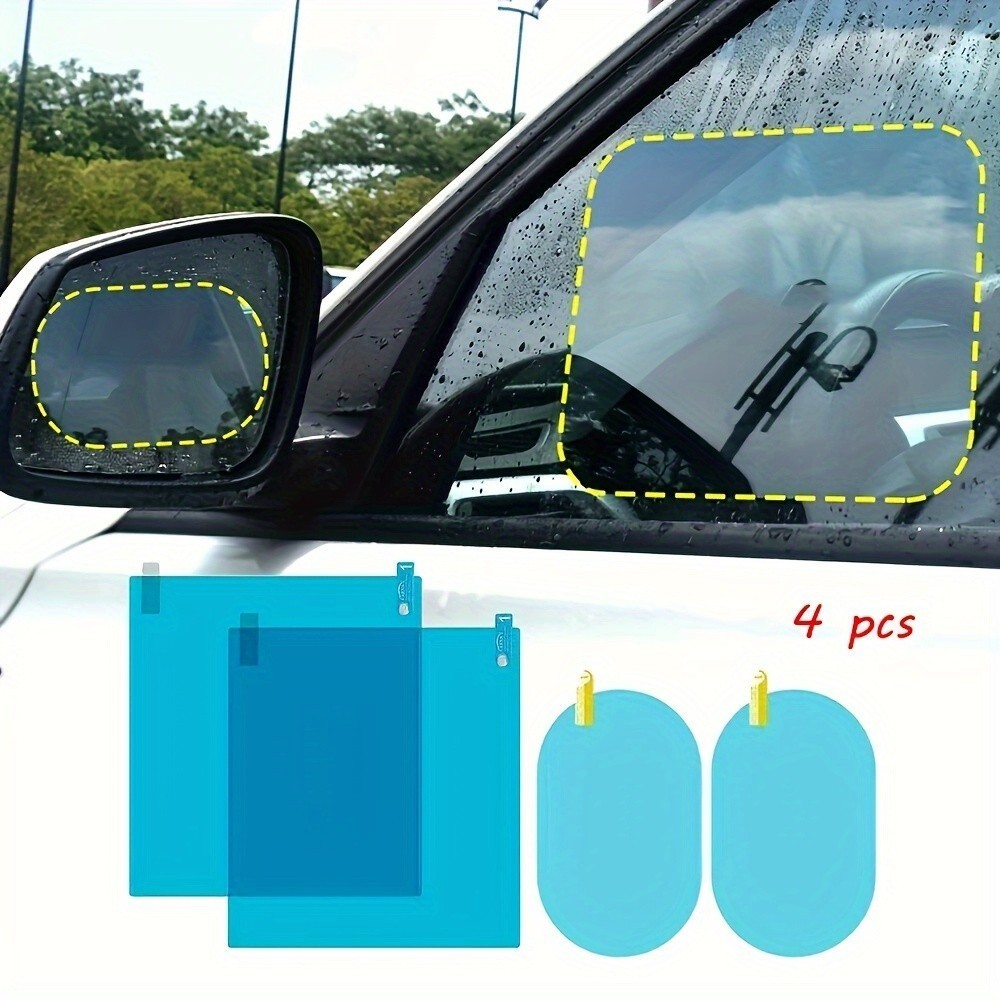 4 Pces Espelho Retrovisor Do Carro E Filme Anti-Chuva Da Janela Lateral , Adesivos Impermeáveis Nevo