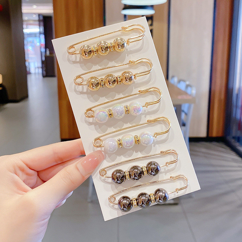 Conjunto De Broche Pérola Com Alfinete De Aperto De Cintura Para Roupas Femininas De Lapela Bijuteri