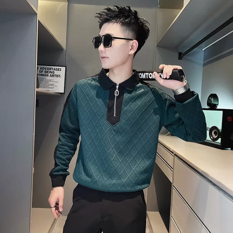 2025 novo estilo High-End meio zíper moletom masc