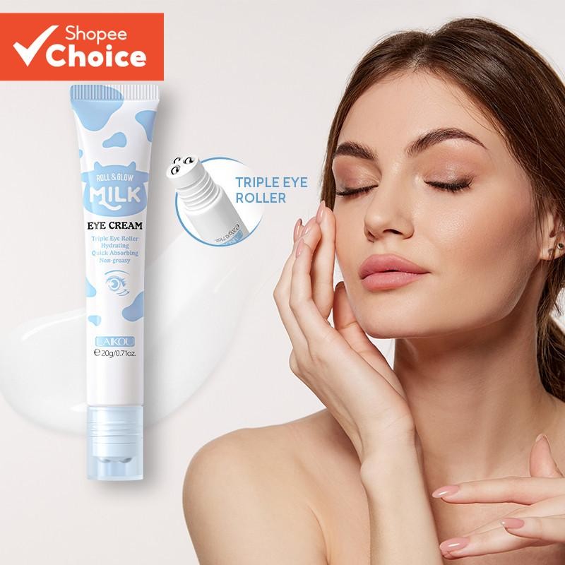 LAIKOU Mi lk HA Roll E Glow Creme Para Os Olhos Suave Iluminar Hidratante Redutor De Inchaço Não Gor