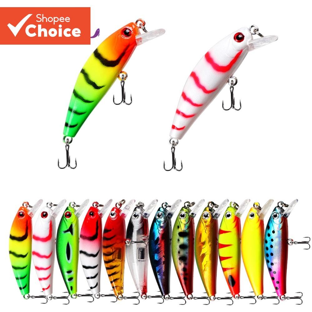 Isca De Pesca , Peixinho Afundando De 6.5g/5cm Com Olhos 3D , Plástico De Corrico A Laser E 2 Gancho