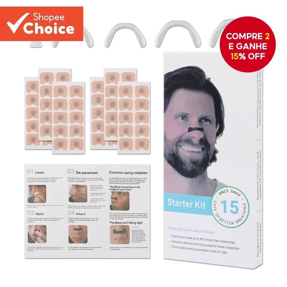 Dilatador Nasal Sono Dilatadores De Respiração Kit Inicial Nariz Respirar Tiras Auxiliar Reduzir Ron