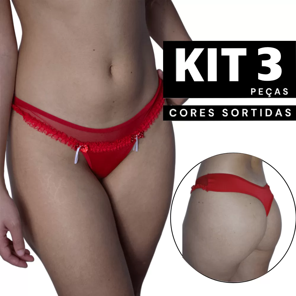 Kit 1 à 3 Calcinha Com Sabonete Rendada Confortável Feminina Barata Fácil Sensual Revenda Sexy