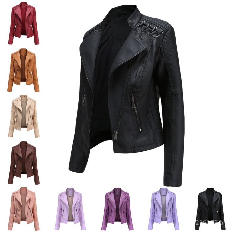 Jaqueta De Couro Feminino 5XL Plus Tamanho Slim Re