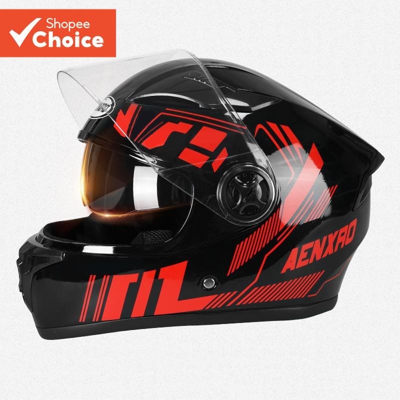 Capacete de lente dupla ABS Capacete de motocicleta unissex Capacete completo Four Seasons Capacete
