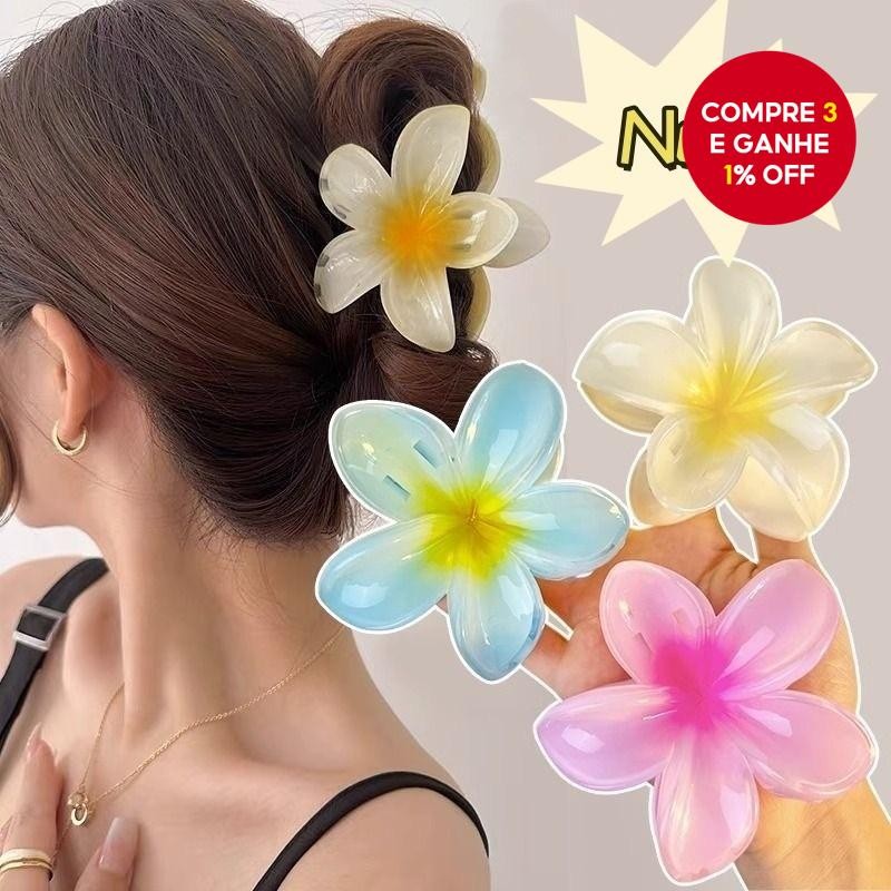 Clipes de cabelo de plumeria de geléia grandes (8CM), estilo princesa, delicados e doces, acessórios