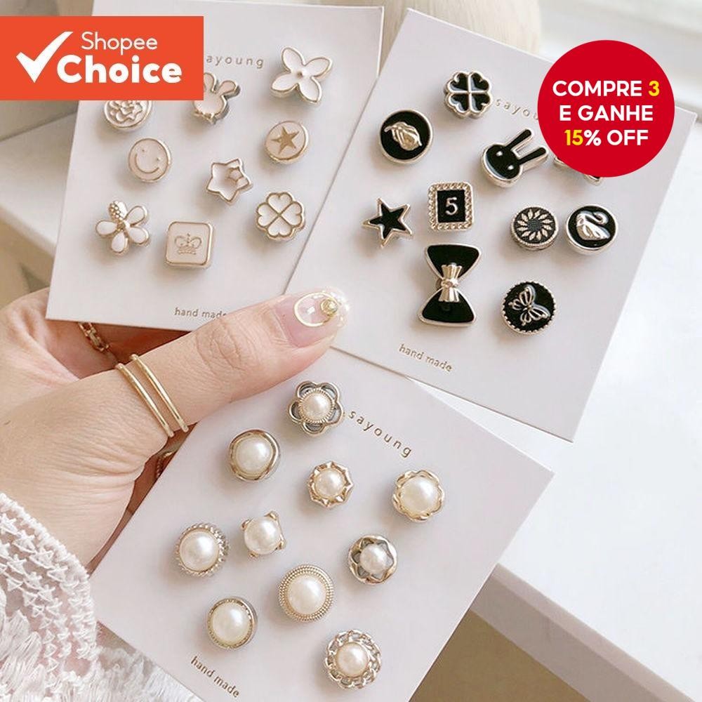 10 Pçs/Set Moda Botão Abotoaduras De Alta Qualidade Para Decoração De Roupas Prevenir Acidental