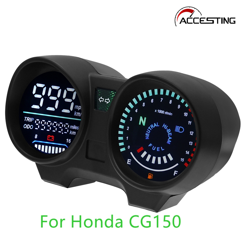 Painel Eletrônico Digital De Velocímetro RPM LED/Verde Para Motos Brasil TITAN 150 Honda CG150 Fan15