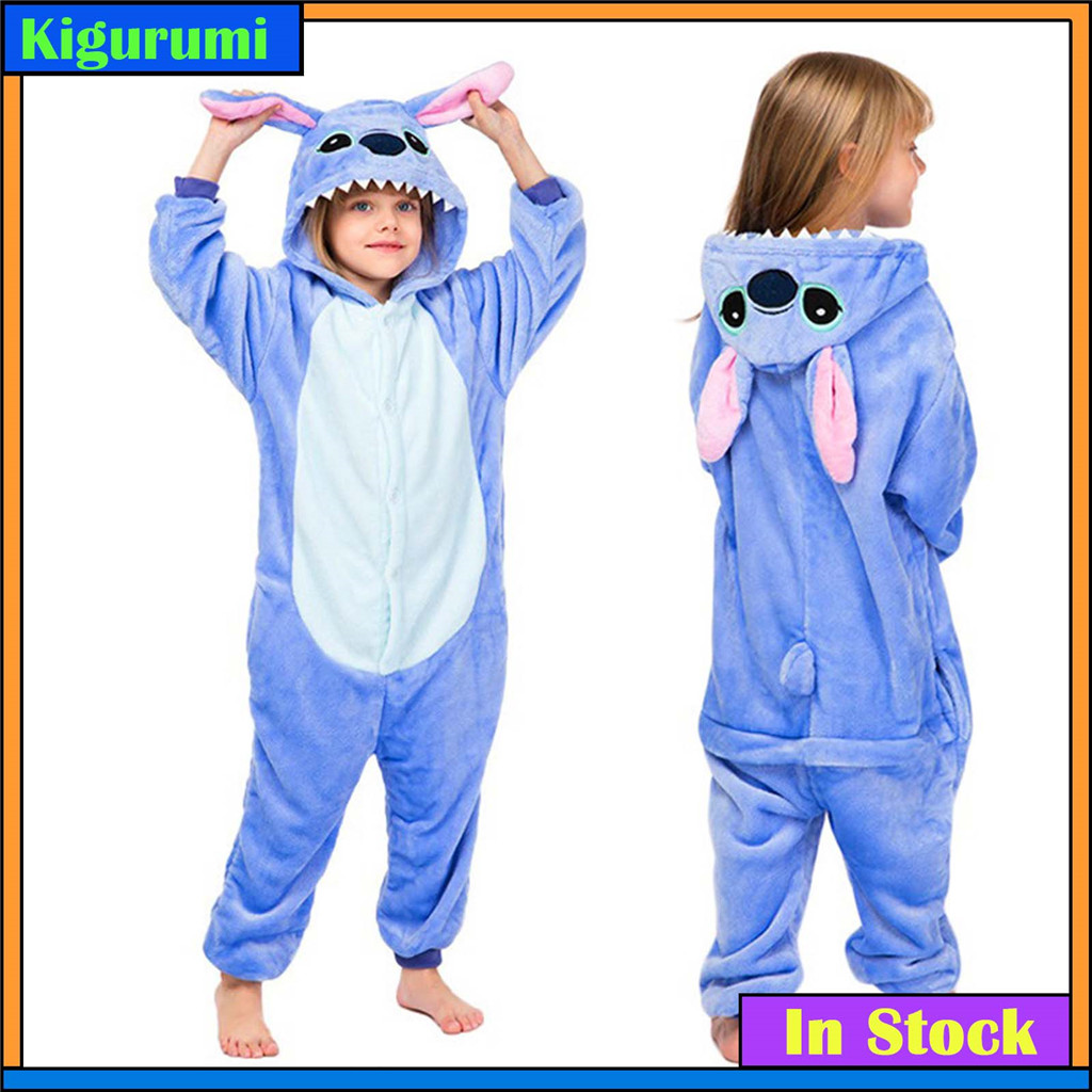 Baju Tidur Pijamas Conjunto Kids Stitch Panda Panos Baby Sleepwear Crianças Onesies Meninos Meninas