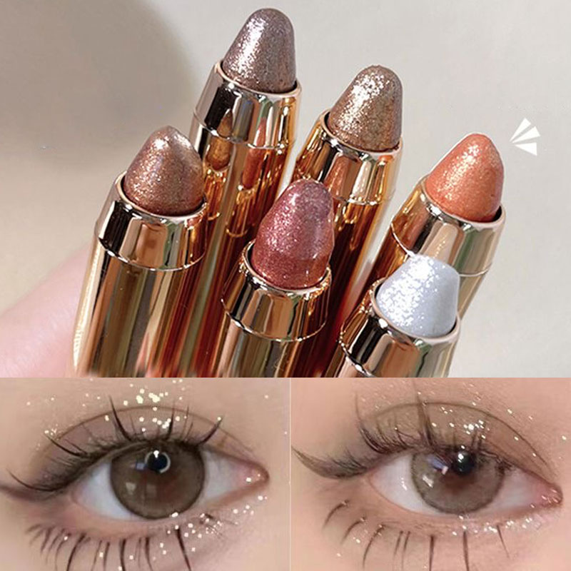Bobeini 2 Em 1 Glitter Eyeshadow Lápis De Sombra De Ponta Dupla Para Contorno E Destaque , Maquiagem