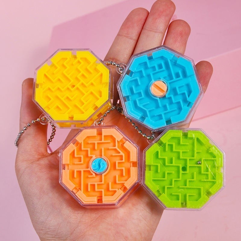 Mini Jogo Roll-On Escala 3D Labirinto Dez Sados Pingente Para Crianças