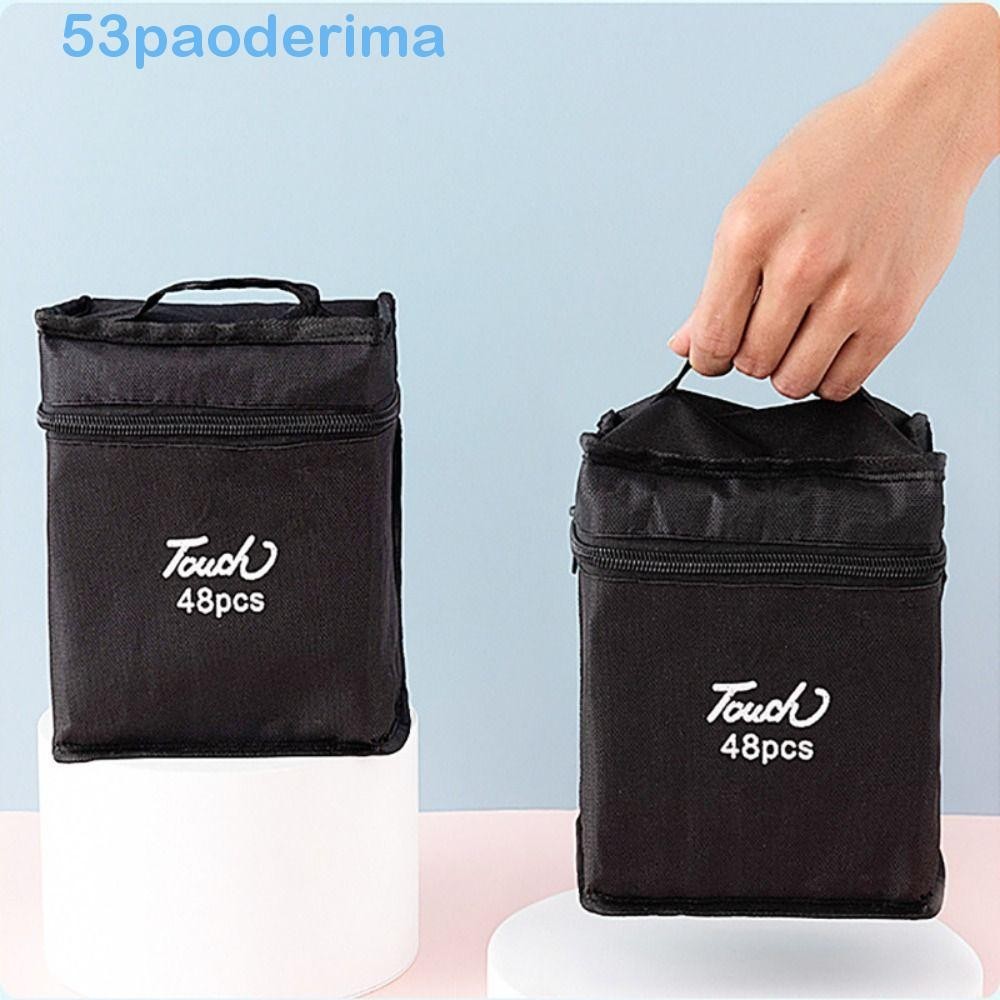 Organizador De Caneta Marcadora PAODERIMA , Bolsa De Lápis De Lona Armazenamento De Arte Quadrada Co