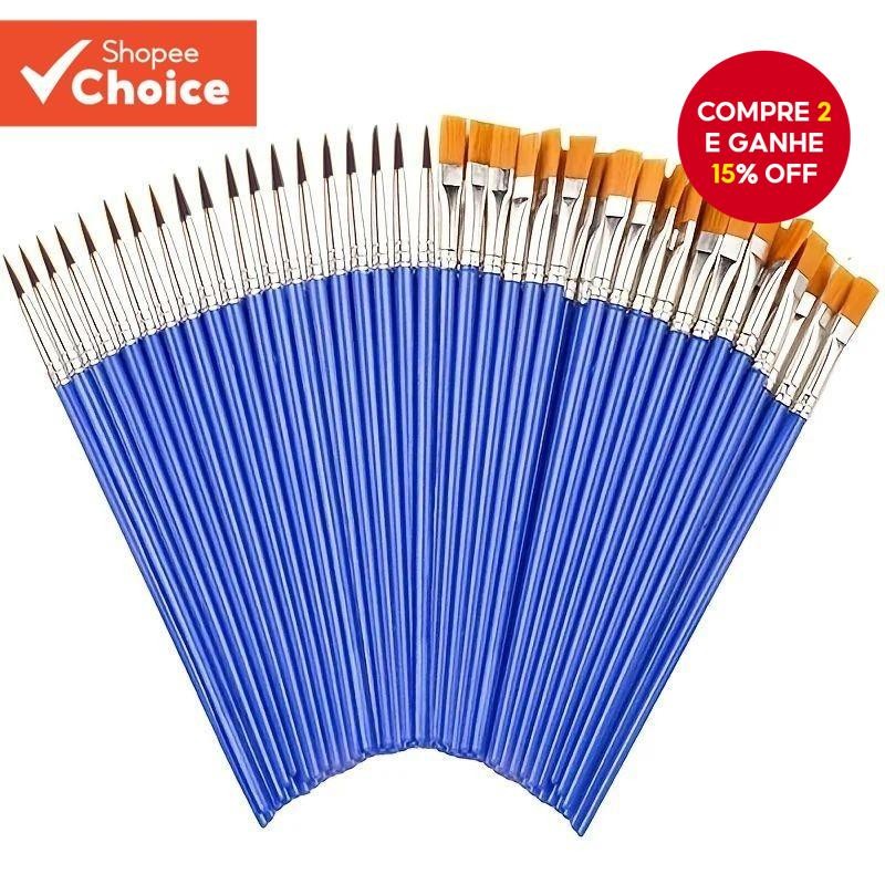 Conjunto De Pincéis De Pintura Profissional 20 Peças De Cerdas De Nylon De Vários Tamanhos