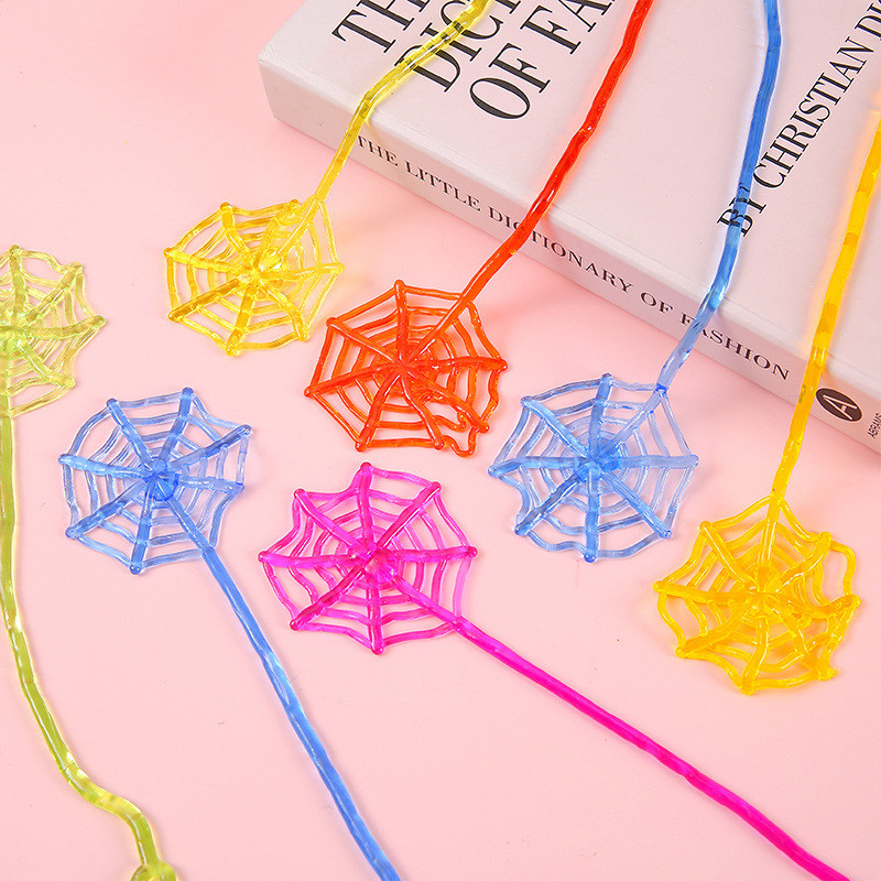Teia de aranha elástica extensível pegajosa teia de aranha brinquedos pequenos infantis