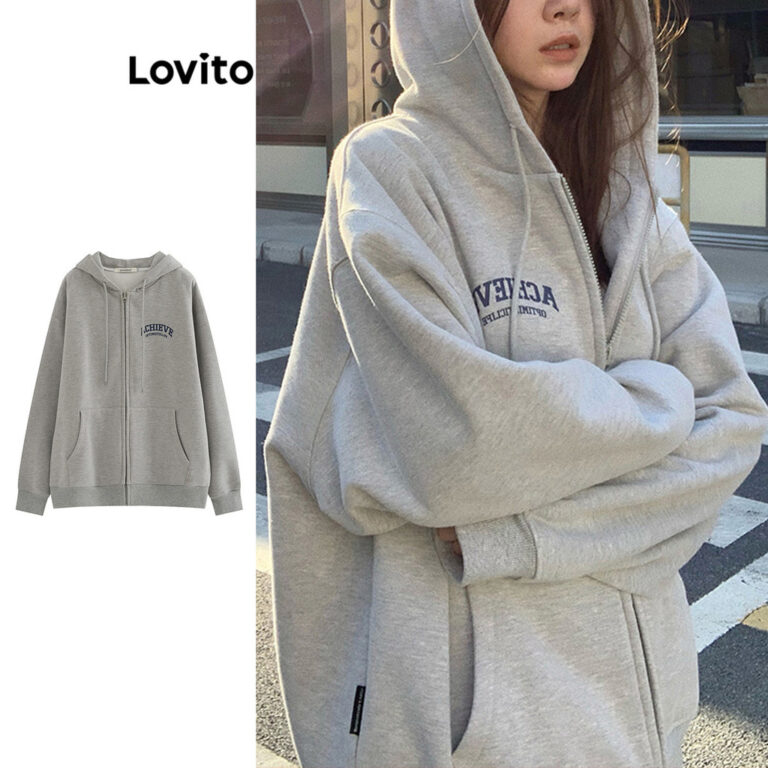 Lovito Moletom Casual Com Estampa De Letras E Bols