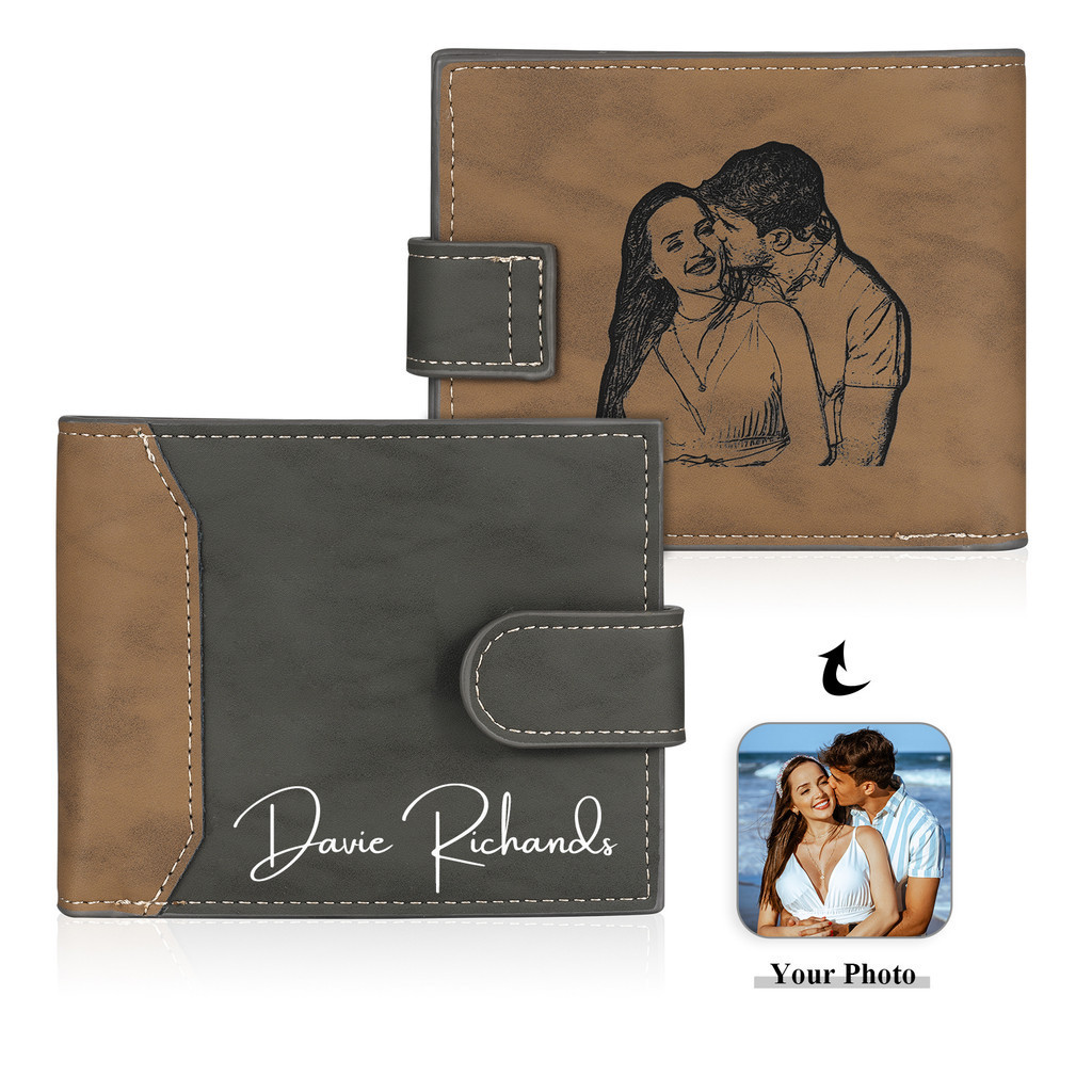 Presentes para Dia dos Pais Carteira Personalizada De Couro Para Homens Com Nome Luxo Aniversário Pr