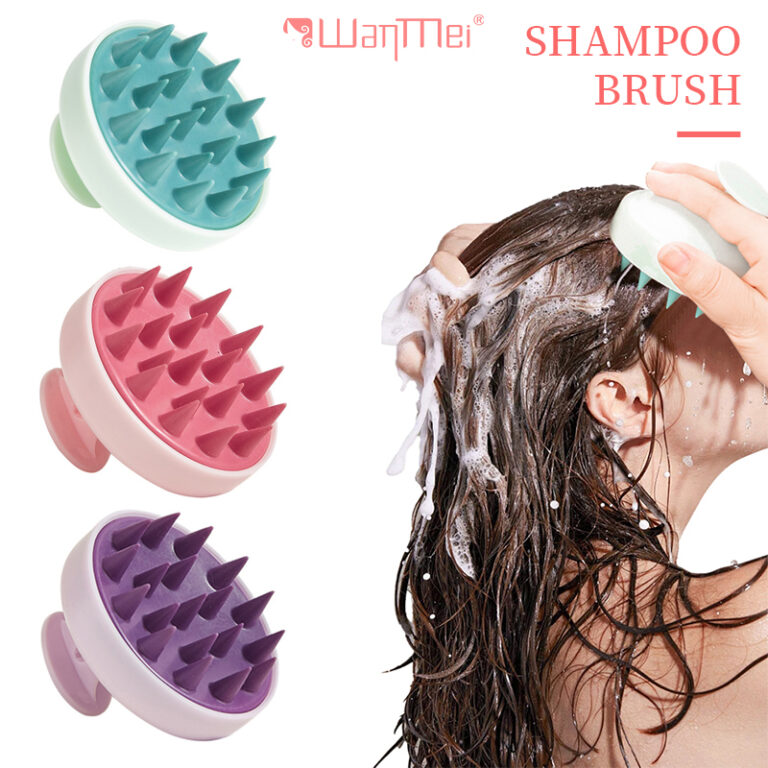 Escova De Shampoo De Silicone Macio Limpa E Remove