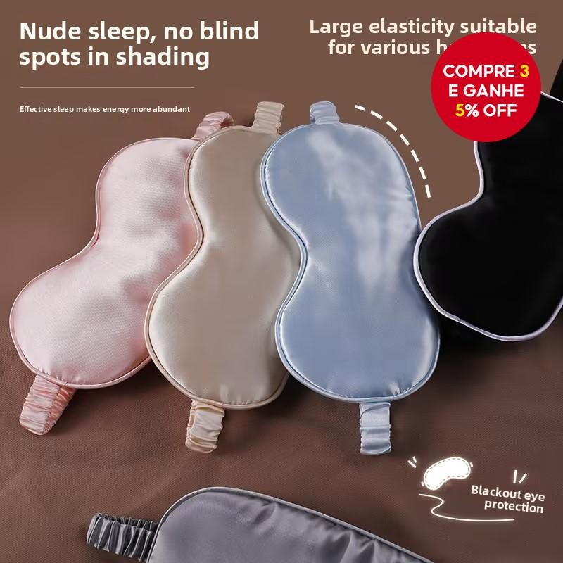 Máscara De Olho De Seda Simulada Dupla Face , Confortável E Respirável Para Dormir Enrolada Em Prese