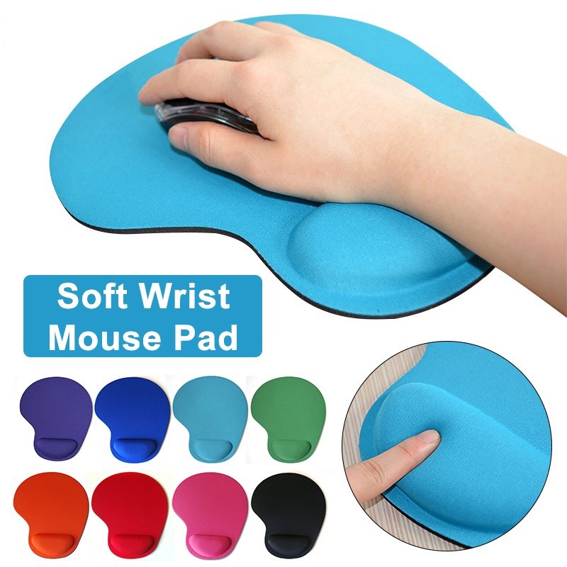 Pulseira Mouse Pad Ergonômico Confortável Tapete De Cor Sólida Para Notebook Jogos Pc Portátil Conve