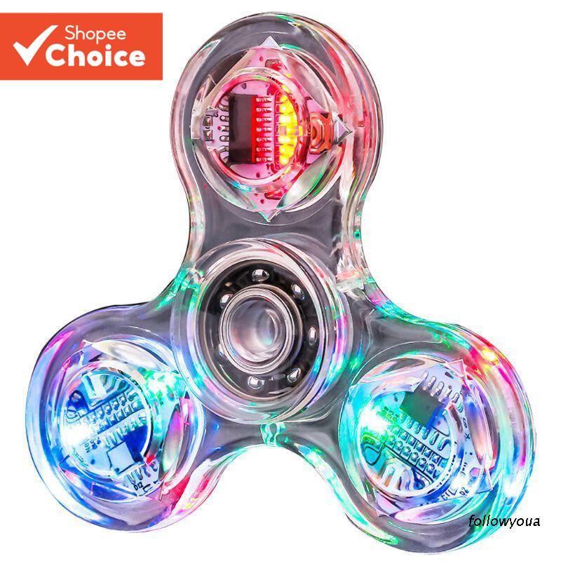 Novidade Múltiplas Mudanças LED Fidget Spinner Luminoso Mão Superior Spinners Brilho No Escuro EDC A