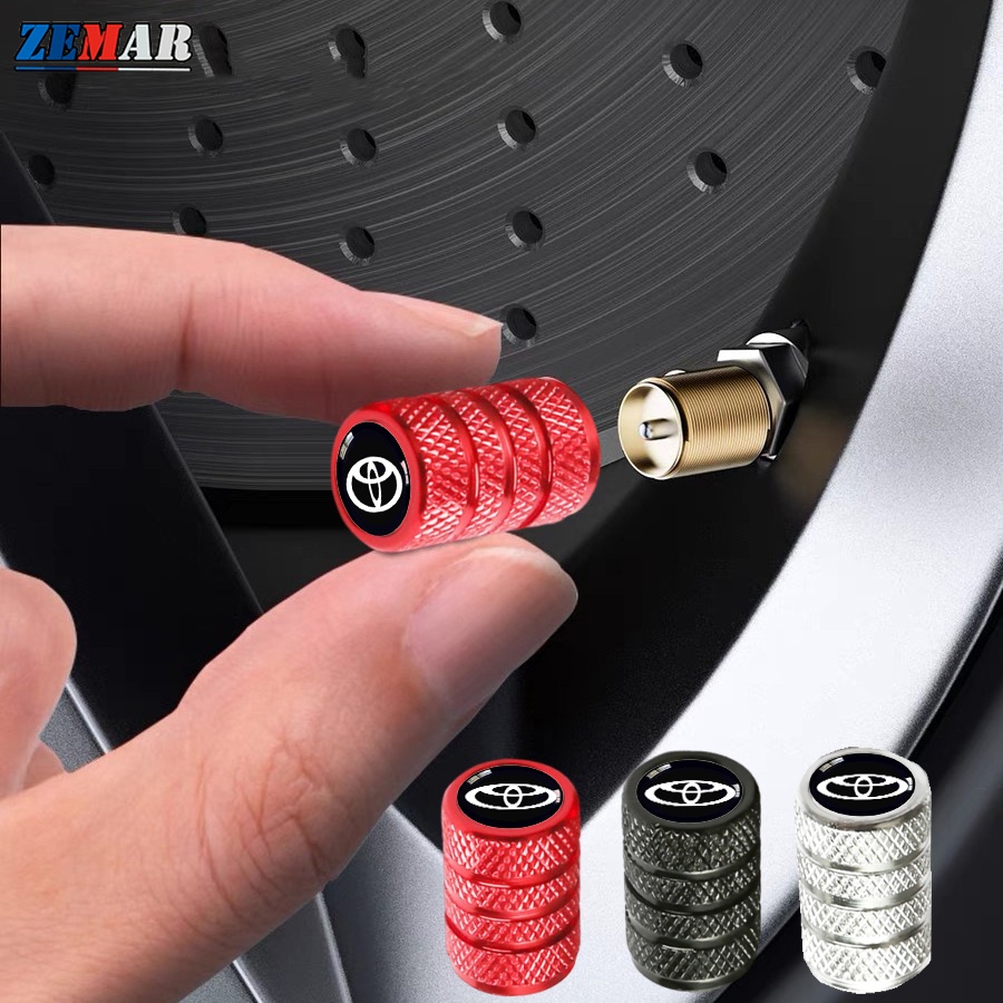 4Pcs Toyota Pneus Tampas De Válvulas Para Carros Bicicletas Automotivas Peças Metálicas Impressas Co