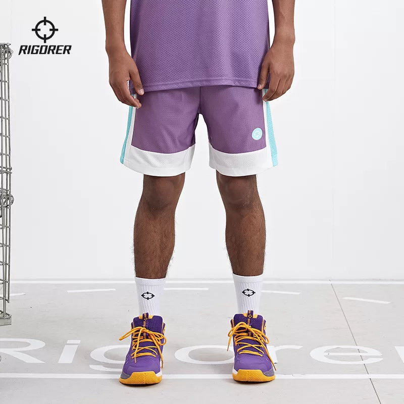 RIGORER Shorts Americanos Coloridos Soltos Esportes Fitness Lazer Treinamento Basquete Calças Esport