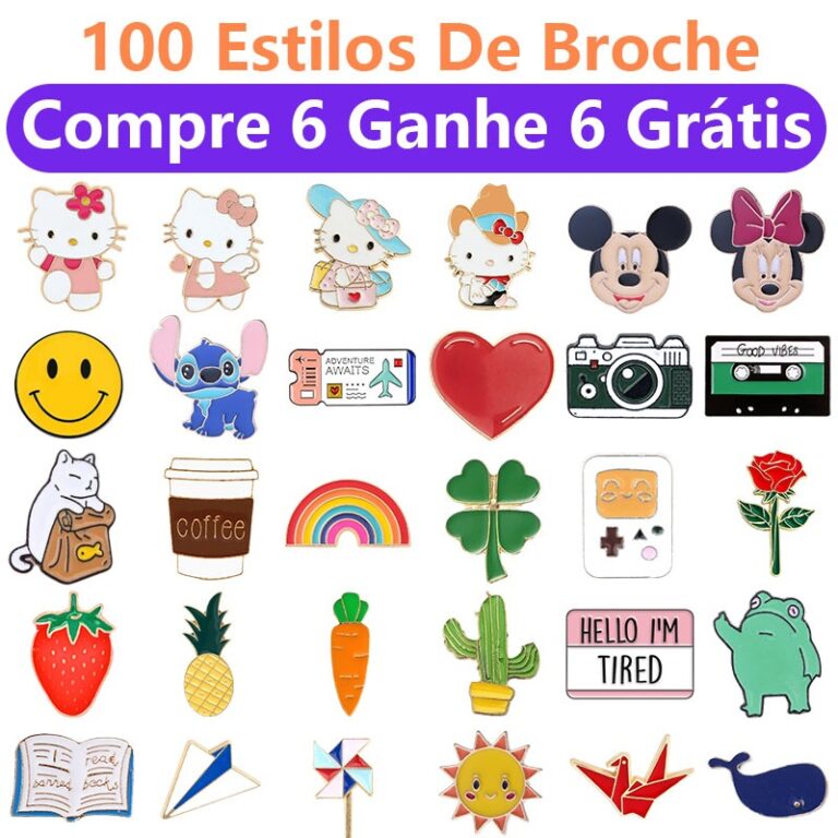 Compre 6 Ganhe 6 Grátis80 Estilos Moda Broche Dos