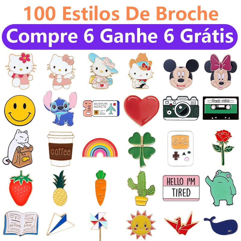 80 Estilos Moda Broche Dos Desenhos Animados Bonito Liga Alfinetes Badge Pin Mochila Decoração