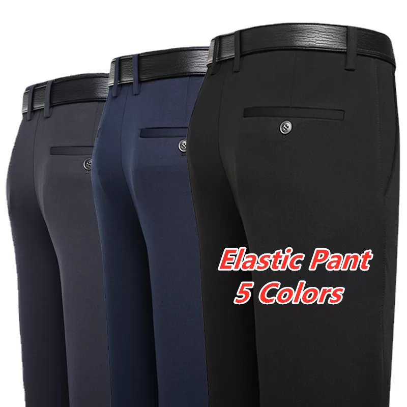 CEO Calça Elástica Casual Masculina De Negócios , Trabalho De Escritório , Primavera Verão , Azul Es