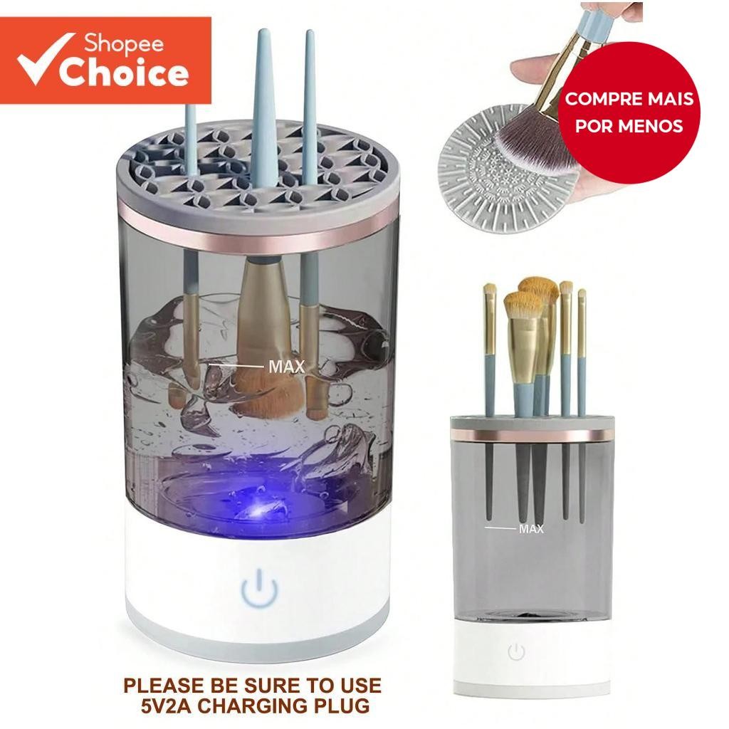 3 Em 1 Escova Limpadora Automática De Maquiagem Elétrica Escovas Secadora De Rack Porta-Ferramenta M