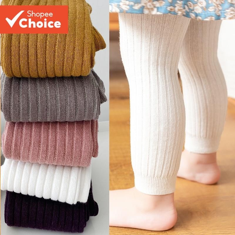Leggings Aconchegantes De Algodão Penteado Com Nervuras Para Bebês Meninas E Meninos , Perfeitas Pri