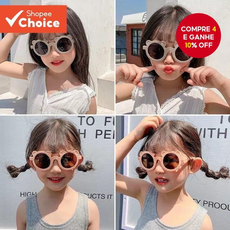Óculos De Sol Dobráveis Para Bebês UV400 , Infantis Com Design De Urso Fofo Viagens Ao Ar Livre E Pr