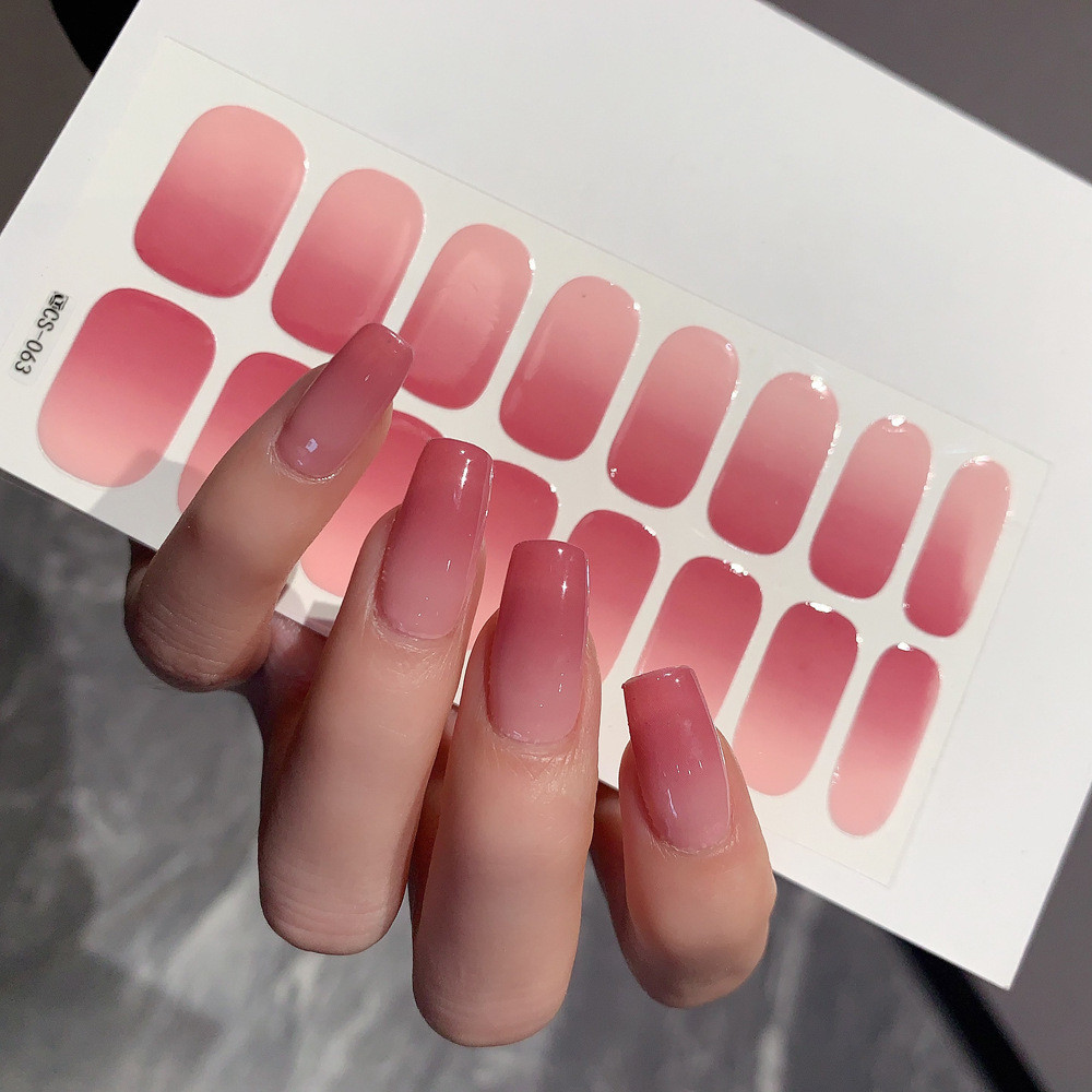 de Unhas Nuas Autocolantes Simples de Manicure de Cor Sólida Sem necessidade de Assar Novo Estilo Se