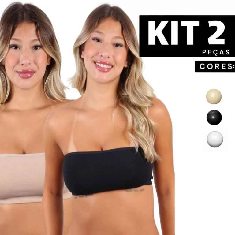 Kit 1 à 2 Top Faixa sem Bojo e sem Aro em Cotton 