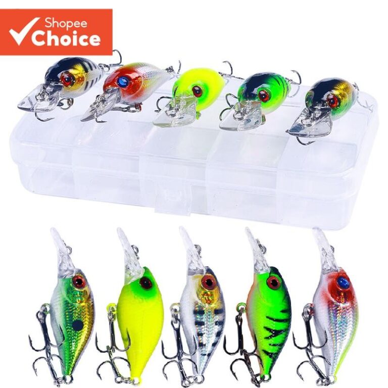 HENGJIA 5PCS/Box Conjunto De Iscas De Pesca 5cm 4.