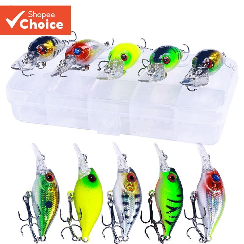 HENGJIA 5PCS/Box Conjunto De Iscas De Pesca 5cm 4.3g Crankbait Wobbler Artificial Cabeça De Cobra Ji