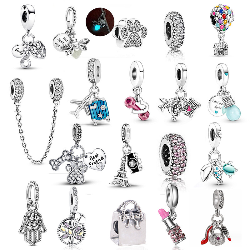 Charme Berloque Prata 925 Pingente Aço Inoxidável Contas DIY Bela Jóias Moda Pulseira Colar Acessóri