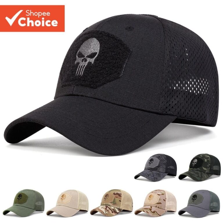 Boné De Beisebol Camuflado Com Caveira Para Homen