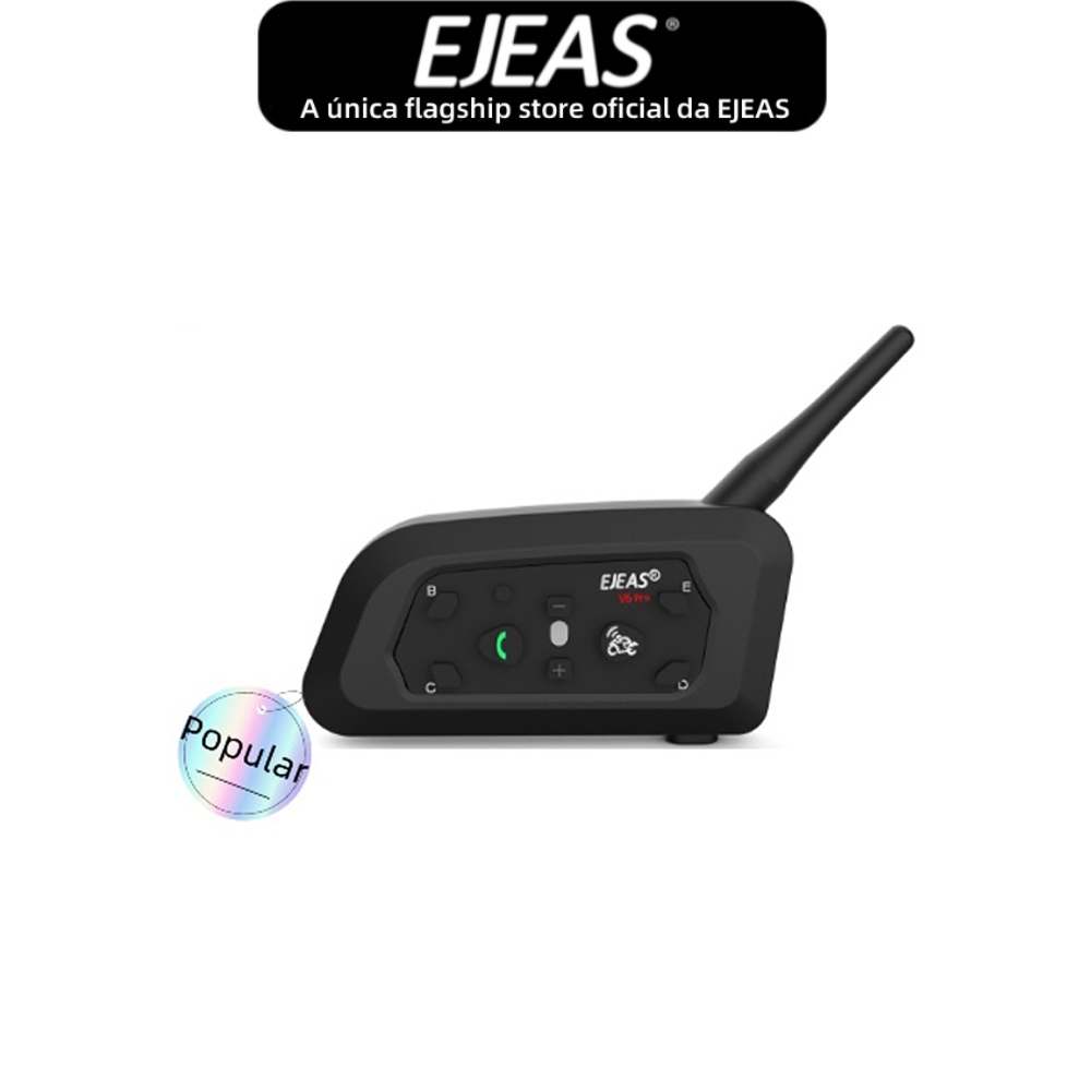 EJEAS V6 Pro + Capacete De Motocicleta Tipo c Fone De Ouvido Bluetooth Intercomunicador 5.1 IP65 À P